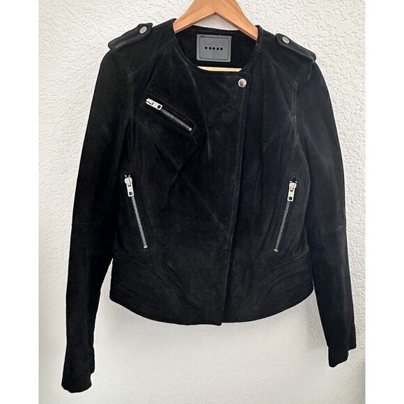 BLANKNYC Women’s Motorcycle Jacket Suede Zip Up Black Size M Bikers Classic Lux - Picture 2 of 9